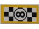 Part No: 87079pb0069  Name: Tile 2 x 4 with Number '8' in Black Circle on Checkered Background Pattern (Sticker) - Set 4643