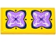 Part No: 87079pb0245  Name: Tile 2 x 4 with 2 Medium Lavender and Dark Blue Cushions with White Swirls Pattern (Sticker) - Set 41077