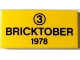 Lot ID: 460903134  Part No: 87079pb0300  Name: Tile 2 x 4 with Black Number 3 in Circle and 'BRICKTOBER 1978' Pattern