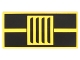 Part No: 87079pb0342  Name: Tile 2 x 4 with 2 Black Stripes and Vent Grille Pattern