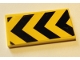 Part No: 87079pb0553  Name: Tile 2 x 4 with Thick Black and Yellow Chevron Danger Stripes Pattern (Sticker) - Set 60125