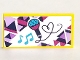 Part No: 87079pb0683  Name: Tile 2 x 4 with Microphone and Medium Azure Musical Notes Pattern (Sticker) - Set 41322