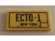Part No: 87079pb0818  Name: Tile 2 x 4 with 'ECTO-1' and 'NEW YORK' Pattern (Sticker) - Set 10274