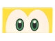 Part No: 87079pb1190  Name: Tile 2 x 4 with Black and Green Eyes on White Background Pattern (Super Mario Big Koopa Troopa)