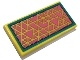 Part No: 87079pb1246  Name: Tile 2 x 4 with Rug with Dark Pink Triangles, Gold Outlines and Dark Turquoise Border Pattern (Sticker) - Set 41392