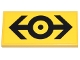 Part No: 87079pb1257  Name: Tile 2 x 4 with Black Train Logo on Yellow Background Pattern (Sticker) - Set 910002