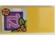 Part No: 87079pb1271  Name: Tile 2 x 4 with Medium Lavender Number 12, Bright Light Orange Flowers and Lime Leaves Pattern (Sticker) - Set 41395