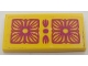 Part No: 87079pb1537  Name: Tile 2 x 4 with Rug with Magenta Geometric Floral Pattern (Sticker) - Set 41684