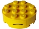 Part No: 87081pb006  Name: Brick, Round 4 x 4 with Hole with Black Curved Line / Closed Mouth Pattern (Sticker) - Set 75582