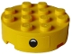 Part No: 87081pb008  Name: Brick, Round 4 x 4 with Hole with Black Open Mouth Surprised with Top Teeth Pattern (Sticker) - Set 75582
