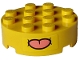 Part No: 87081pb010  Name: Brick, Round 4 x 4 with Hole with Black Mouth Open with Coral Lips Pattern (Sticker) - Set 75582