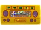 Part No: 88930pb191  Name: Slope, Curved 2 x 4 x 2/3 with Bottom Tubes with Boombox with Buttons, Medium Lavender Speakers, Holographic Mirrored Center Panel and Orange 'T1N33' Pattern (Sticker) - Set 41255