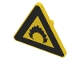 Part No: 892pb001  Name: Road Sign 2 x 2 Triangle with Clip with Black Flame Pattern