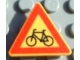 Lot ID: 374725016  Part No: 892pb006  Name: Road Sign 2 x 2 Triangle with Clip with Bicycle Crossing Pattern