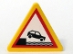 Part No: 892pb012  Name: Road Sign 2 x 2 Triangle with Clip with Car Falling into Water Pattern (Sticker) - Set 7994