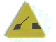 Part No: 892pb014  Name: Road Sign 2 x 2 Triangle with Clip with Black Drawbridge Pattern (Sticker) - Set 8135