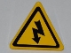 Part No: 892pb020  Name: Road Sign 2 x 2 Triangle with Clip with Electricity Danger Sign Pattern (Sticker) - Set 5887