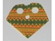 Part No: 90542pb02  Name: Minifigure Poncho Half Cloth with Green and Red Mexican Print Pattern