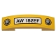 Part No: 93273pb049  Name: Slope, Curved 4 x 1 x 2/3 Double with 'AW 182EF' and Headlights Pattern (Sticker) - Set 40196