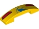 Part No: 93273pb081  Name: Slope, Curved 4 x 1 x 2/3 Double with Red Taillights and Blue Dinosaur Pattern