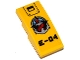 Part No: 93606pb054  Name: Slope, Curved 4 x 2 with Hatch, Deep Sea Logo with Silver Anchor and Red Tentacle and 'E-04' Pattern (Sticker) - Set 60095