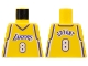 Part No: 973bpb131  Name: Torso NBA Los Angeles Lakers #8 Bryant Pattern