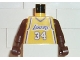 Part No: 973bpb152c01  Name: Torso NBA Los Angeles Lakers #34 (Yellow Jersey) Pattern / Brown NBA Arms