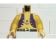 Part No: 973p30c01  Name: Torso Pirate Dark Purple Vest Open with Gold Buttons, Black Belt with Buckle, Anchor Tattoo, Navel Pattern / Yellow Arms / Yellow Hands