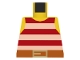 Lot ID: 380115028  Part No: 973p31  Name: Torso Pirate Tank Top with Red and White Horizontal Stripes, Dark Orange Belt with Gold Buckle Pattern