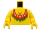 Part No: 973pb0064c01  Name: Torso Pirate Islanders with Red Female Neckline Pattern / Yellow Arms / Yellow Hands