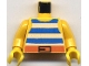 Lot ID: 94055804  Part No: 973pb0280c01  Name: Torso Pirate Tank Top with Blue and White Horizontal Stripes, Dark Orange Belt with Black Buckle Pattern / Yellow Arms / Yellow Hands