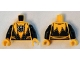 Part No: 973pb1865c01  Name: Torso Suit Serrated with Muscles Outline and White Sinestro Logo Pattern / Black Arms / Yellow Hands