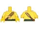 Lot ID: 375172437  Part No: 973pb2389c01  Name: Torso Bare Chest with Reddish Brown and Gold Strap and Dark Green Waist Sash Pattern / Yellow Arms with Gold Cuffs Pattern / Yellow Hands
