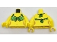 Part No: 973pb2738c01  Name: Torso Female with Green Tied-On Bikini Top with White Dots Pattern / Yellow Arms / Yellow Hands