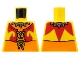 Lot ID: 405774309  Part No: 973pb4696  Name: Torso Yellow Vest, Red Fire, Silver Spiked Collar Pattern