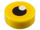 Lego part: Tile, Round 1 x 1 with Eye with Bright Light Orange Starburst Iris and Black Pupil with White Glint Pattern