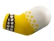Part No: 981pb389  Name: Arm, Left with Molded White Short Sleeve and Printed Yellow Dots, Tan Rope Bracelet Pattern