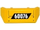 Part No: 98834pb03  Name: Vehicle, Spoiler with Bar Handle with White '60076' on Black Parallelogram Pattern (Sticker) - Set 60076