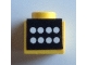 Part No: BA125pb01  Name: Stickered Assembly 1 x 1 x 2/3 with 8 White Dots on Black Background Pattern (Sticker) - Set 6695-1 - 2 Plate 1 x 1