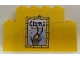 Part No: BA328pb02  Name: Stickered Assembly 6 x 1 x 3 with 'Clams Magazine' and Plankton in Yellow Frame Pattern (Sticker) - Set 3826 - 1 Brick 1 x 2, 2 Brick 1 x 4, 1 Brick 1 x 6
