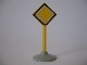 Part No: bb0131pb01c01  Name: Road Sign with Post, Diamond with Black & White Border Major Road Pattern, Type 1 Base