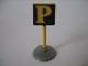 Part No: bb0139pb01c01  Name: Road Sign with Post, Square with Parking 'P' Pattern, Type 1 Base