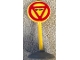 Part No: bb0140pb03c01  Name: Road Sign with Post, Round with Triangle Stop Pattern, Type 1 Base