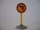 Part No: bb0140pb06c01  Name: Road Sign with Post, Round with Left Turn Prohibited Pattern, Type 1 Base