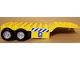 Part No: bb0793c01pb02  Name: Duplo Trailer Four Rear Wheels, Elevated Front End, 4 x 12 with Blue and White Danger Stripes and 'FIRST AID' Pattern on Both Sides (Stickers) - Set 7844