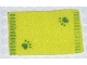 Part No: carpet03  Name: Belville Cloth Rug, 8 x 5, Green Edge Stripes and Paw Prints Pattern