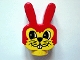 Part No: dupbunnyhead  Name: Duplo Figure Head Animal 2 x 2 Base Bunny / Rabbit with Whiskers Pattern