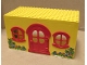 Part No: x661c01pb01  Name: Fabuland House Block with Red Door and Red Windows with Flowers Pattern (Stickers) - Sets 132-1 / 341-2
