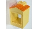 Part No: 31028c03  Name: Duplo Building with Chimney, Cutout for Door / Window, and Fixed Medium Orange Shingles