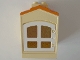 Part No: 31028c04  Name: Duplo Building with Chimney, Cutout for Door / Window, and Fixed Medium Orange Shingles with White Window (31028c03 / 31022)